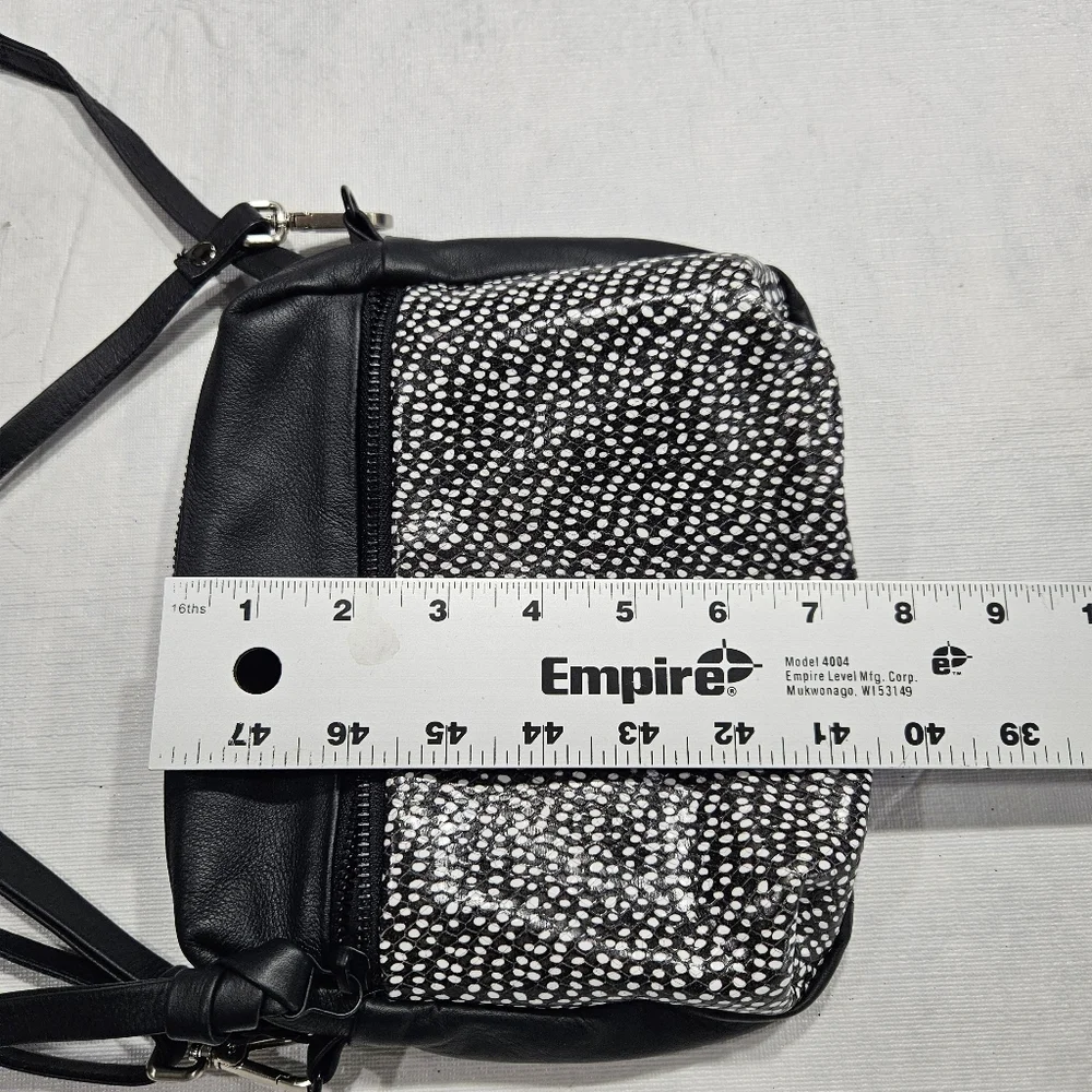Daniella Lahavi‎ ALMA Black and White Leather Crossbody Bag